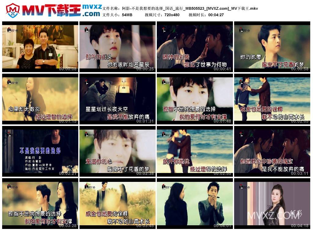 阿影-不是我想要的选择_国语_流行_MB505523